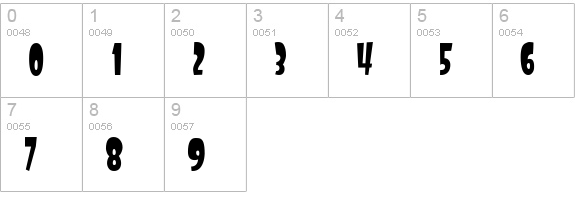 StartlingFont numbers 0-9 preview