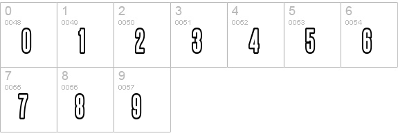 Steelfish Outline numbers 0-9 preview