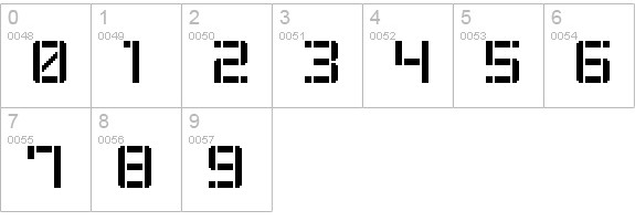 Stencil Pixel-7 numbers 0-9 preview