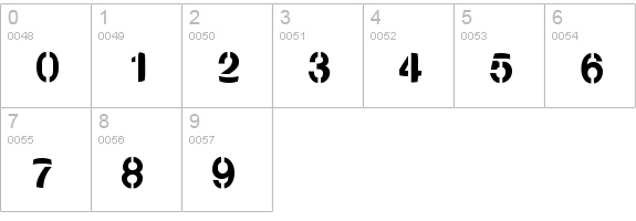Stencilia-Bold numbers 0-9 preview