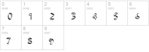 SteroidOutter numbers 0-9 preview