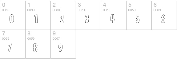 Sticky Moula BTN Outline numbers 0-9 preview