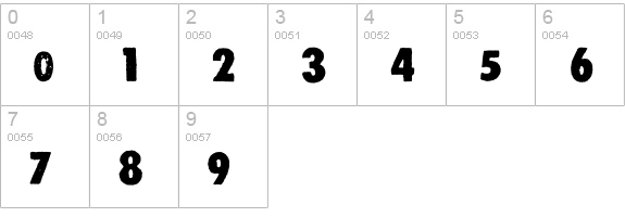 STOMPER-REGULAR numbers 0-9 preview