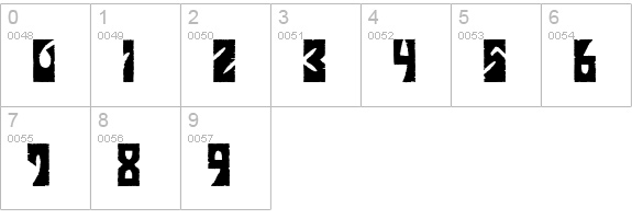 Stoned-Plain numbers 0-9 preview