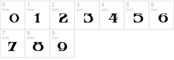 Stowaway Regular numbers 0-9 preview