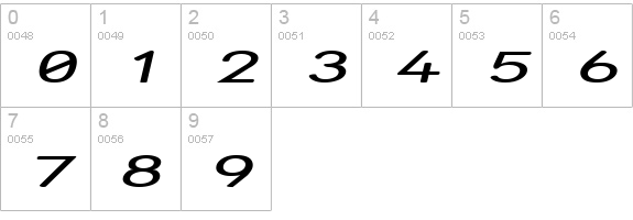 Street - Expanded Italic numbers 0-9 preview