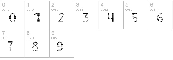 STRIPES & STARS Normal numbers 0-9 preview