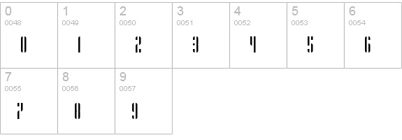 Stripes Regular numbers 0-9 preview