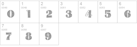 StripesCaps numbers 0-9 preview
