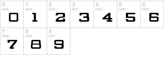 Strongman Bold numbers 0-9 preview