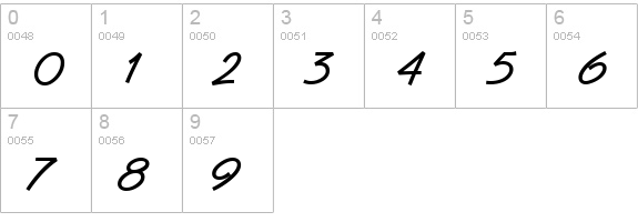SuccotashHmkBold numbers 0-9 preview