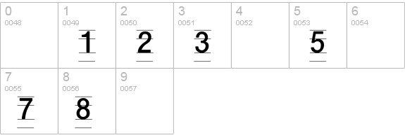 Sueline numbers 0-9 preview