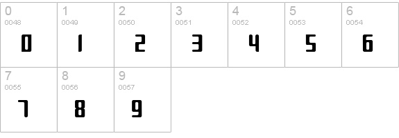 Sujeta numbers 0-9 preview