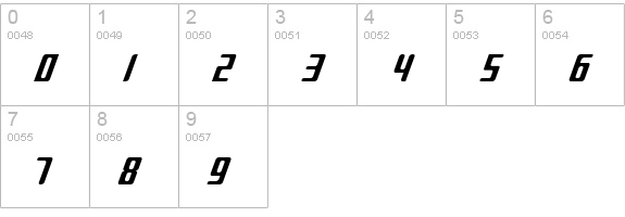 Sujeta Italic numbers 0-9 preview