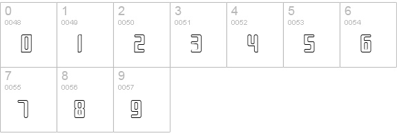 Sujeta Outline numbers 0-9 preview