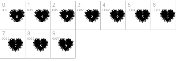 Summer's LaceHearts numbers 0-9 preview