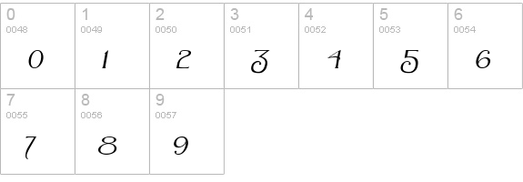 Summertime Oblique numbers 0-9 preview