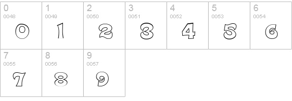Super Delicious BTN Outline numbers 0-9 preview