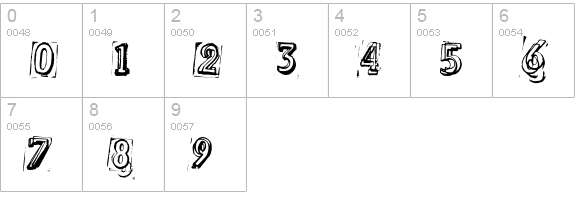 SuperiorSmudged numbers 0-9 preview