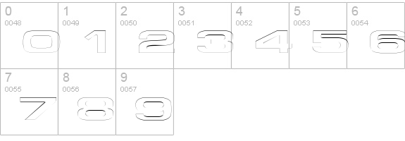 SupertouchOutline numbers 0-9 preview