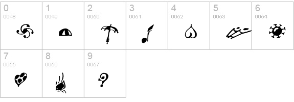 SuRealDingbats-VolumeOne numbers 0-9 preview
