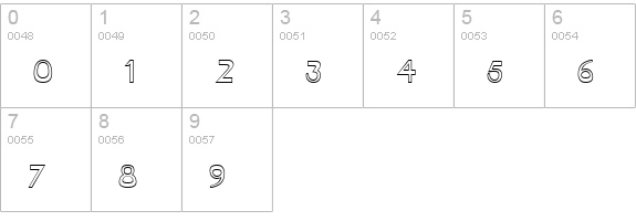 TabletHollow Normal numbers 0-9 preview