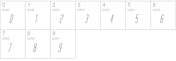 Tall Films Oblique numbers 0-9 preview