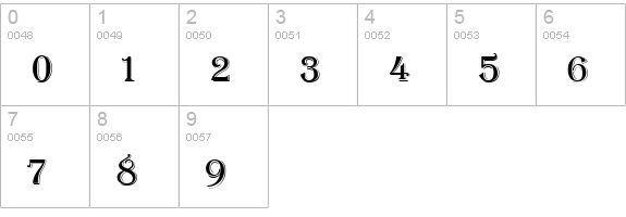 Tangiers Normal numbers 0-9 preview