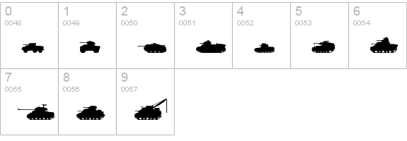 Tanks-WW2 numbers 0-9 preview