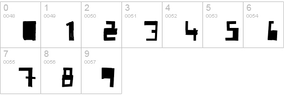 TapeType numbers 0-9 preview