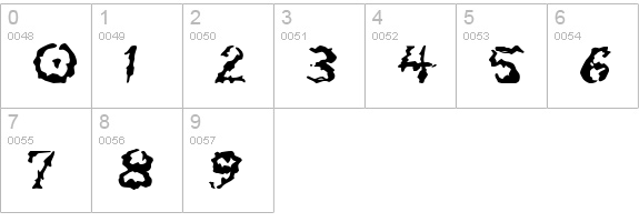 Tar Pits numbers 0-9 preview
