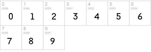 TarzanaWide numbers 0-9 preview