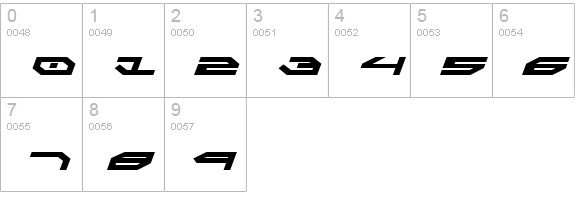 Taskforce Italic numbers 0-9 preview