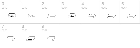 Taskforce Outline CondItalic numbers 0-9 preview