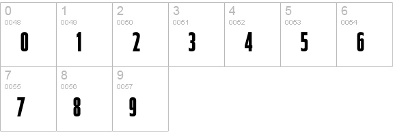 Tasse-BoldCondensed numbers 0-9 preview