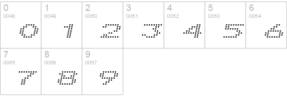 Telidon Ex Italic numbers 0-9 preview