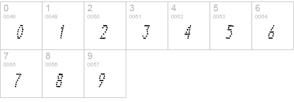 Telidon Ink Cd Italic numbers 0-9 preview