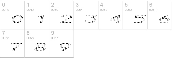 Telidon Ink Ex Italic numbers 0-9 preview