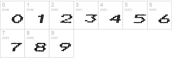 Telidon Ink ExHv Italic numbers 0-9 preview
