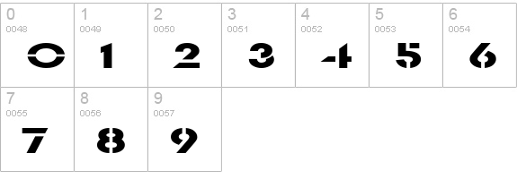 Templett Extended Bold numbers 0-9 preview