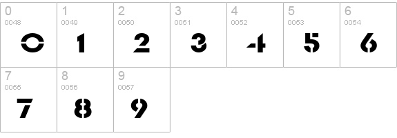 Templett Wide Bold numbers 0-9 preview