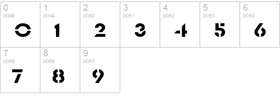 Templett Wide Normal numbers 0-9 preview
