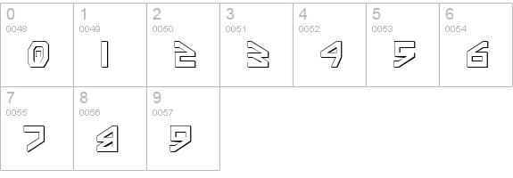 Terra Firma Shadow numbers 0-9 preview