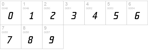 Teuton Hell Bold Italic numbers 0-9 preview