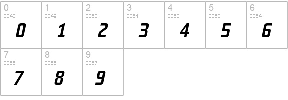 Teuton Mager Bold Italic numbers 0-9 preview
