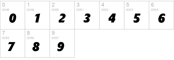 TFForever-ExtraboldItalic numbers 0-9 preview