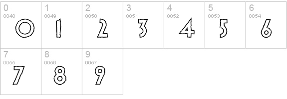 theLUXX Outiline Crashed numbers 0-9 preview