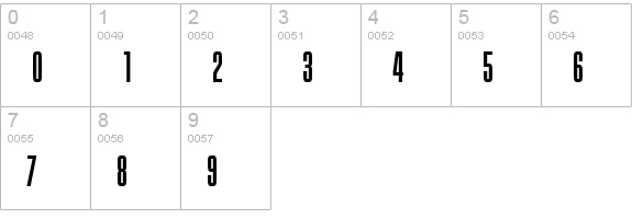 Thin Regular numbers 0-9 preview