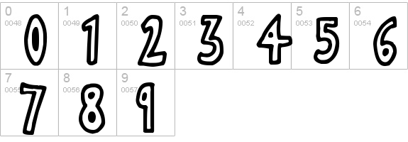 Thin Toon
 numbers 0-9 preview