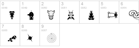 Thingbat numbers 0-9 preview